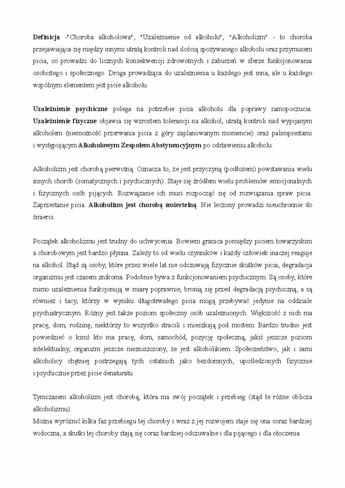 Jakie są metody leczenia alkoholizmu?