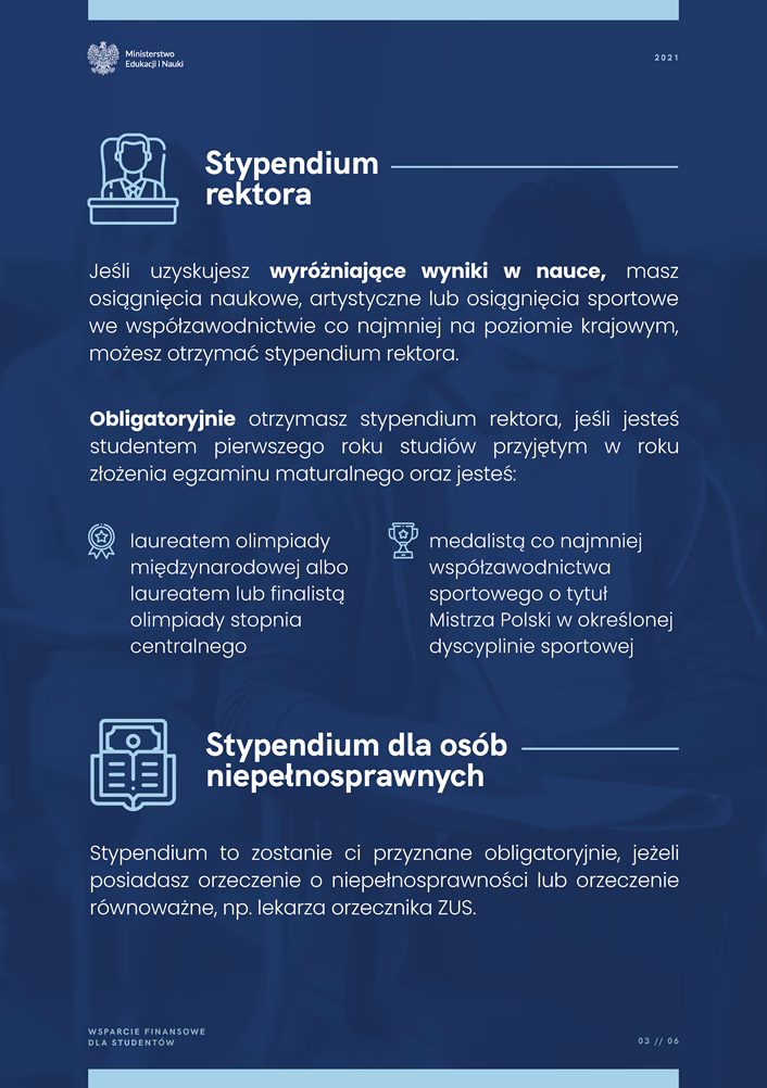 Czy można dostać stypendium rektora mając warunek?