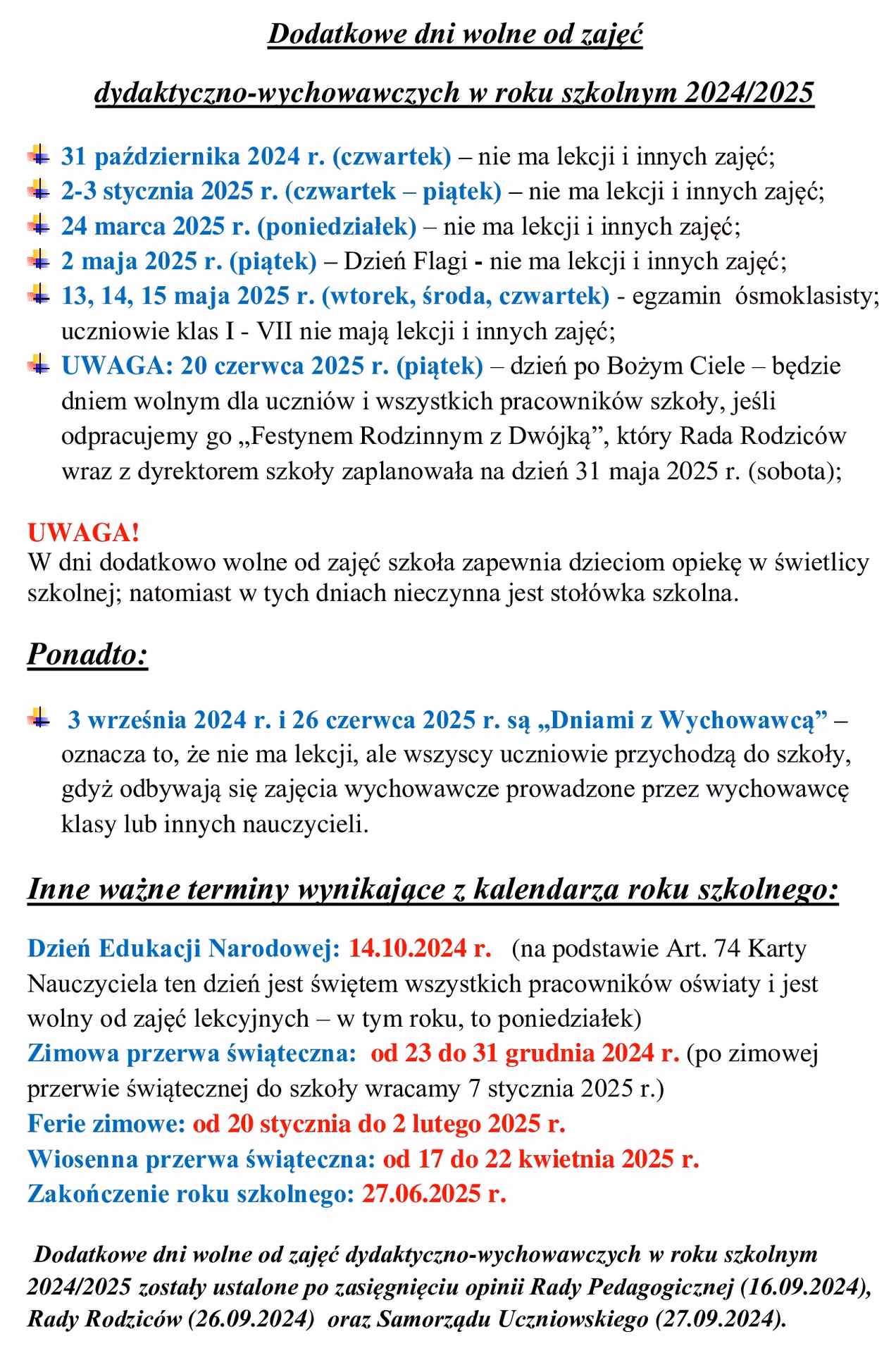Czy 1 i 2 listopada są wolne od pracy?