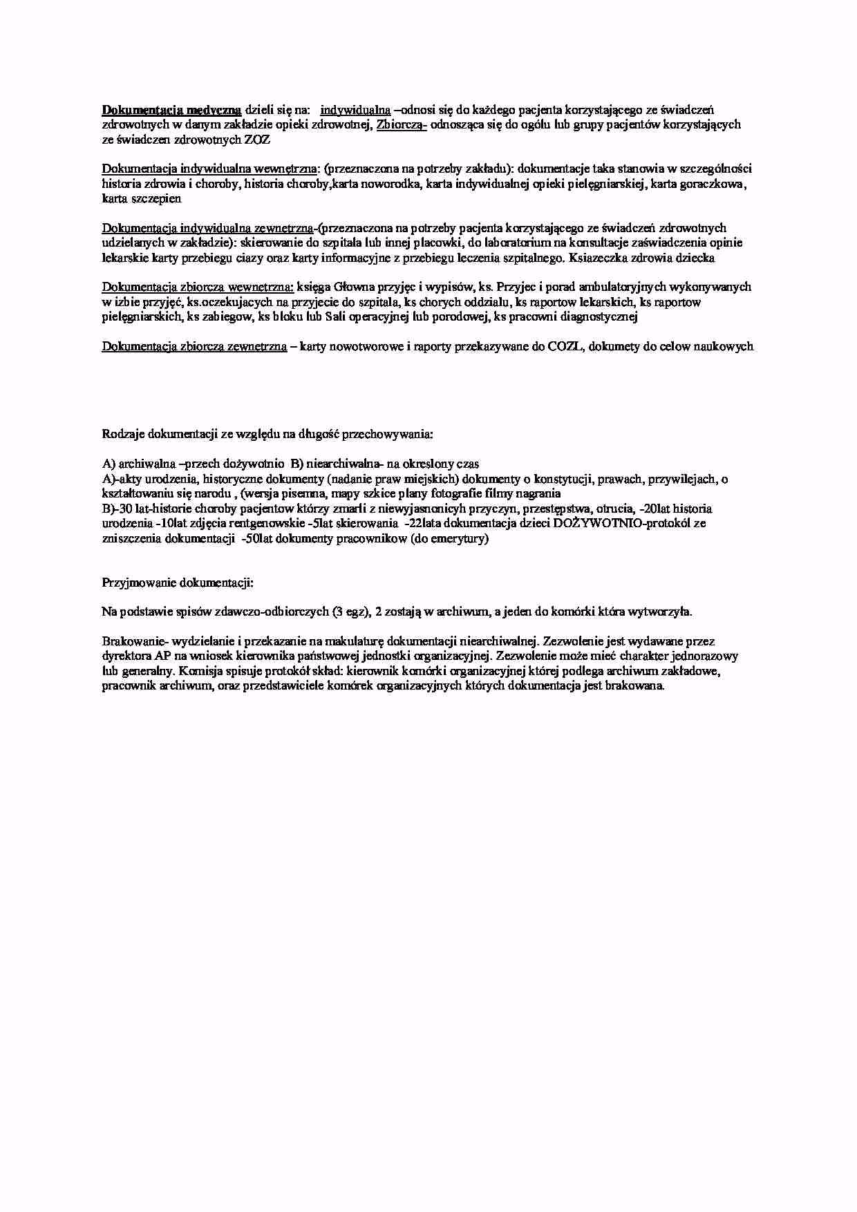 Co zalicza się do dokumentacji medycznej?