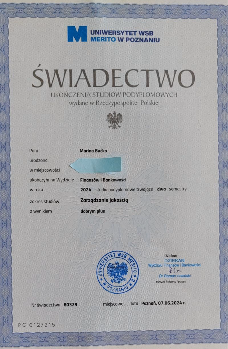 Czy świadectwo ukończenia studiów podyplomowych jest dokumentem publicznym?