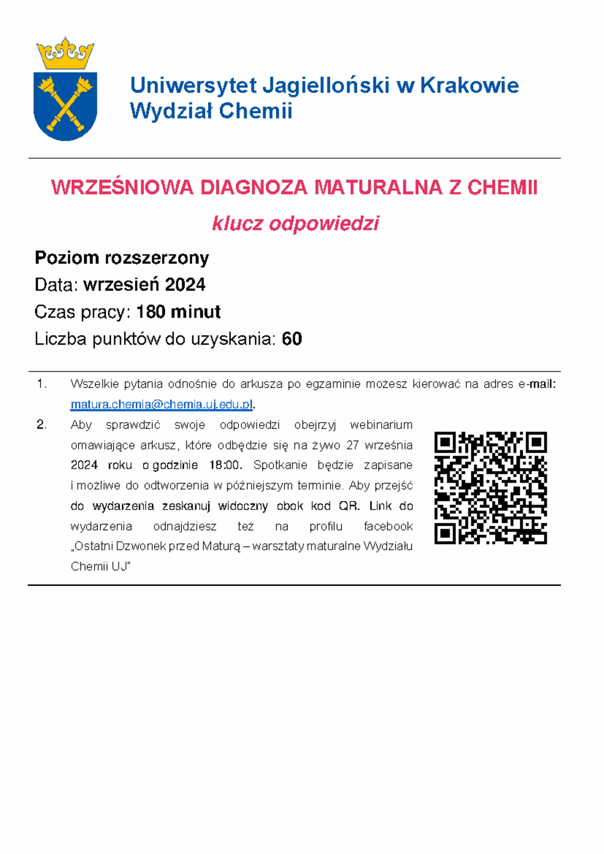 Jak wygląda matura z chemii?