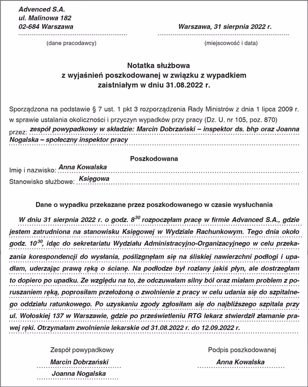 Kto powinien wchodzić w skład zespołu powypadkowego uczelnia?